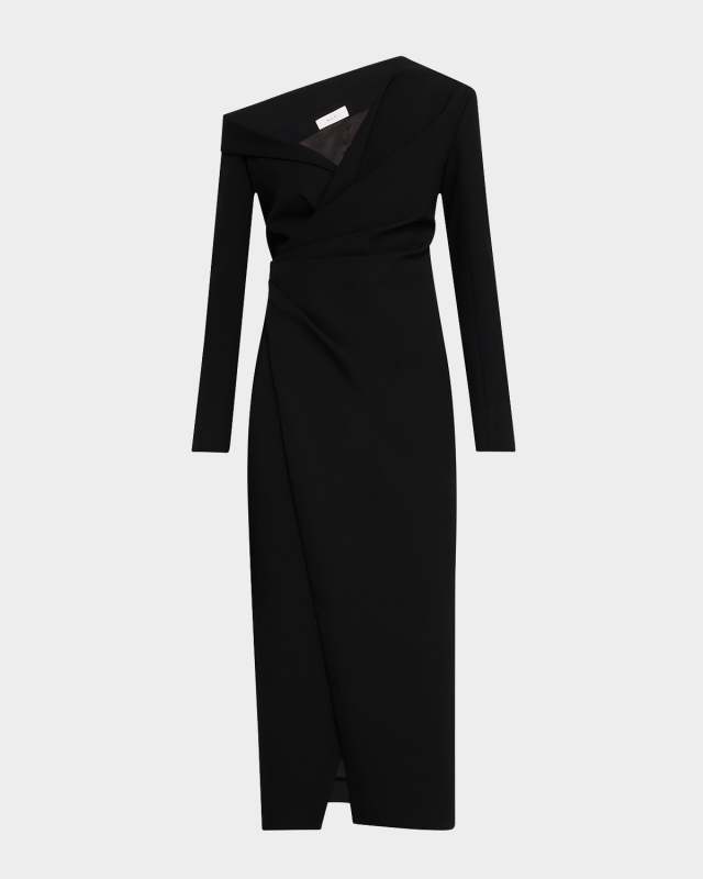 Kylah Ruched One-Shoulder Midi Dress